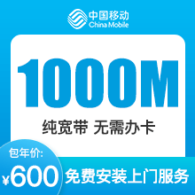 河南移动宽带-年付-办理1000M独立宽带交600元用1年（ZQ）-详情
